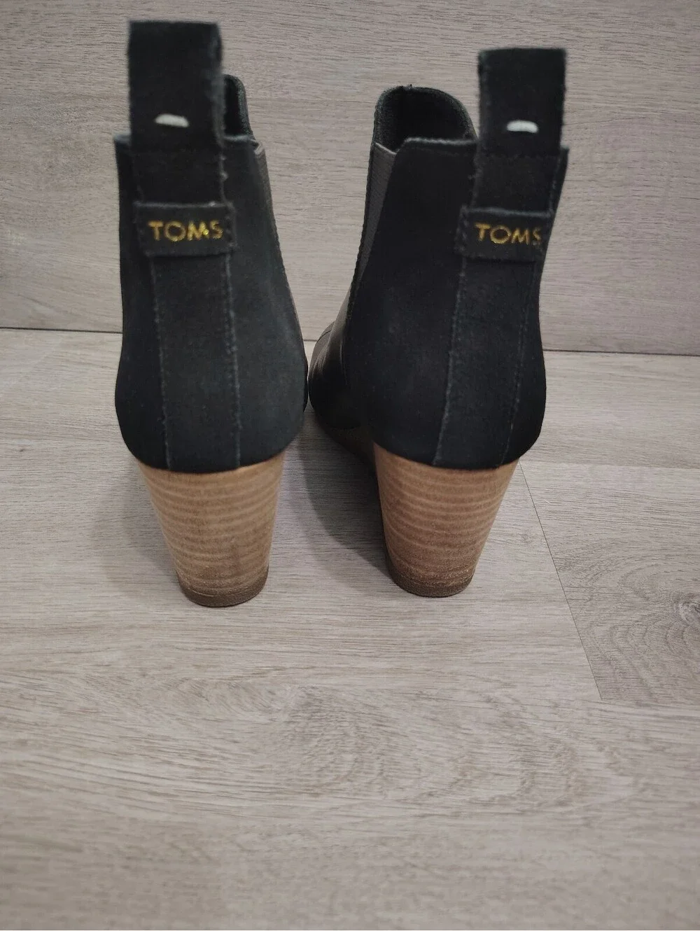TOMS wedge booties. Black. Size 7.5
